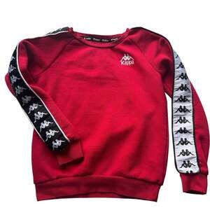 Kappa Youth Red Sweatshirt Logo Stripes Size 10 Years Kids Athleisure